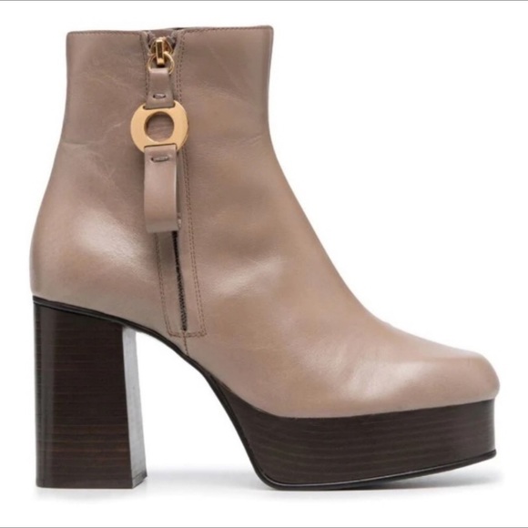 See By Chloe Shoes - NIB See By Chloe Gico Platform Ankle Boots High Heels Brown